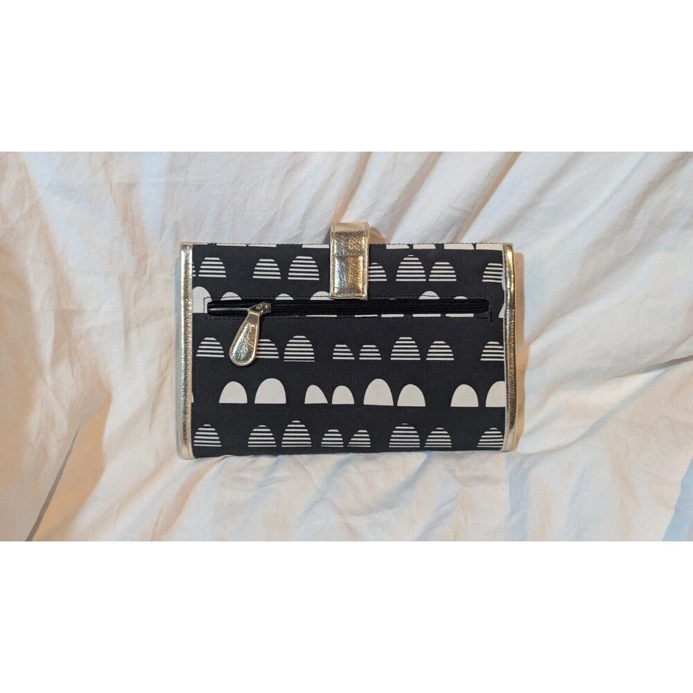 Cloud Island Travel Baby Diaper Changing Pad Clutch, Black Gold White